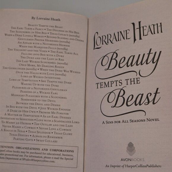 Beauty Tempts the Beast By Lorraine Heath 2020 Avon Books Mass Market Paperback - Picture 5 of 6